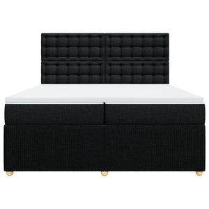 Giroletto a Molle con Materasso Nero 200x200 cm in Tessuto 3294479