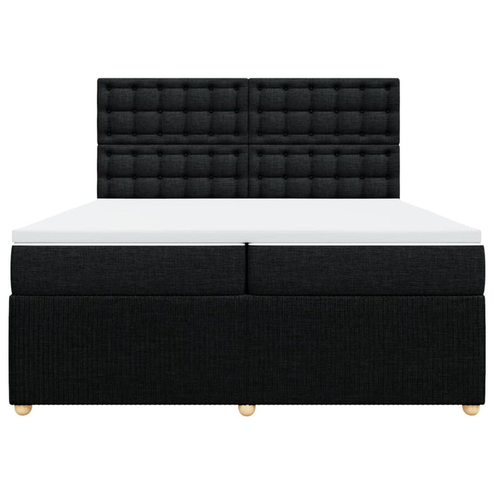 Giroletto a Molle con Materasso Nero 200x200 cm in Tessuto 3294479