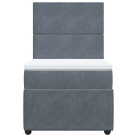 Giroletto a Molle con Materasso Grigio Scuro 80x200 cm Velluto 3294485