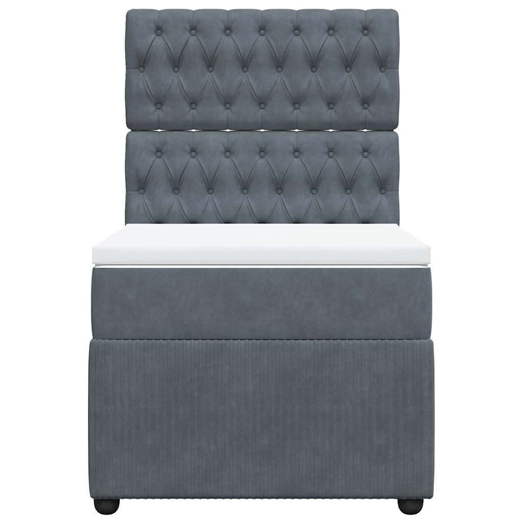 vidaXL Giroletto a Molle con Materasso Grigio Scuro 80x200 cm Velluto