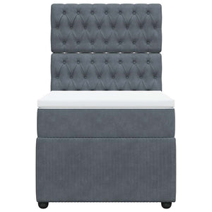 Giroletto a Molle con Materasso Grigio Scuro 80x200 cm Velluto 3294497