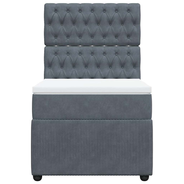 Giroletto a Molle con Materasso Grigio Scuro 80x200 cm Velluto 3294497
