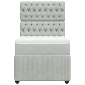 Giroletto a Molle con Materasso Grigio Chiaro 90x190 cm Velluto 3294520