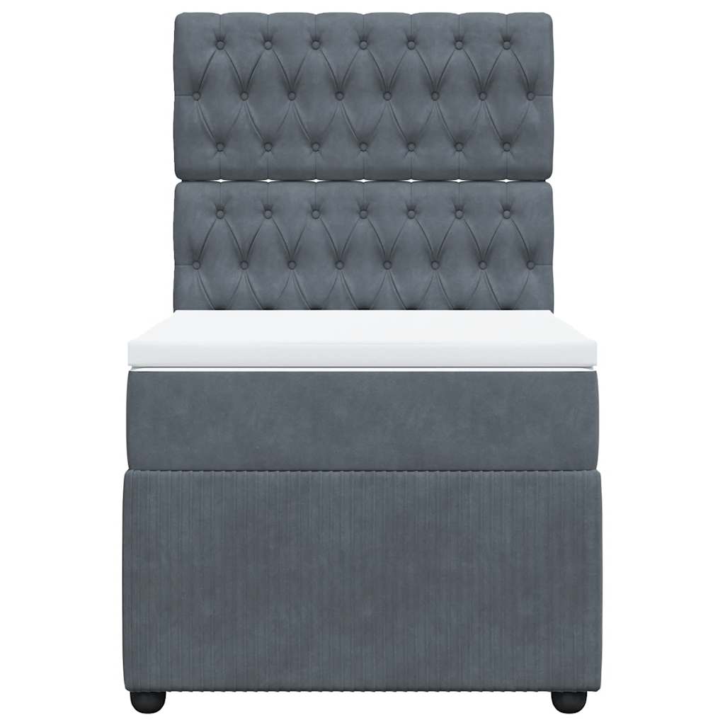 Giroletto a Molle con Materasso Grigio Scuro 90x190 cm Velluto 3294521