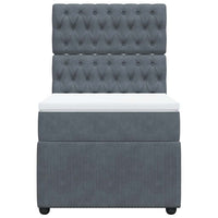 Giroletto a Molle con Materasso Grigio Scuro 90x190 cm Velluto 3294521