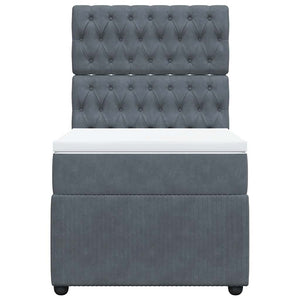 Giroletto a Molle con Materasso Grigio Scuro 90x190 cm Velluto 3294521