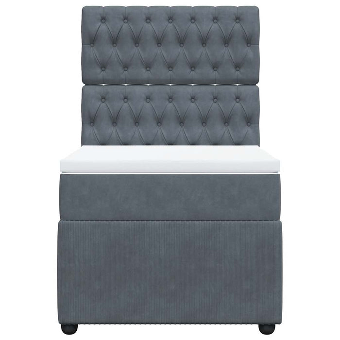 Giroletto a Molle con Materasso Grigio Scuro 90x190 cm Velluto 3294521