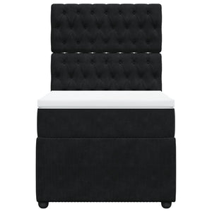 Giroletto a Molle con Materasso Nero 90x190 cm in Velluto 3294522