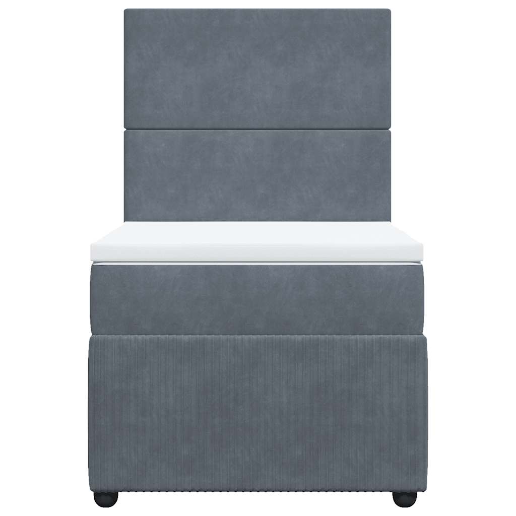 Giroletto a Molle con Materasso Grigio Scuro 90x200 cm Velluto 3294533
