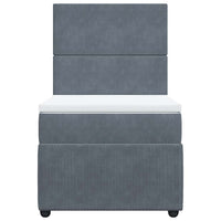 Giroletto a Molle con Materasso Grigio Scuro 90x200 cm Velluto 3294533