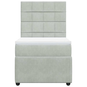 Giroletto a Molle con Materasso Grigio Chiaro 90x200 cm Velluto 3294538