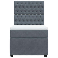 Giroletto a Molle con Materasso Grigio Scuro 90x200 cm Velluto 3294545