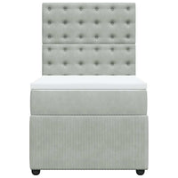 Giroletto a Molle con Materasso Grigio Chiaro 90x200 cm Velluto 3294550