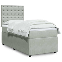 Giroletto a Molle con Materasso Grigio Chiaro 90x200 cm Velluto 3294550