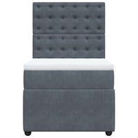 vidaXL Giroletto a Molle con Materasso Grigio Scuro 90x200 cm Velluto