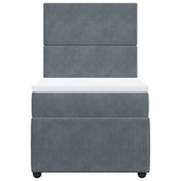 Giroletto a Molle con Materasso Grigio Scuro 100x200 cm Velluto