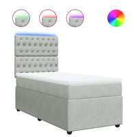 Giroletto a Molle con Materasso Grigio Chiaro 100x200cm Velluto 3294568