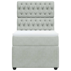 Giroletto a Molle con Materasso Grigio Chiaro 100x200cm Velluto