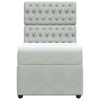 Giroletto a Molle con Materasso Grigio Chiaro 100x200cm Velluto 3294568