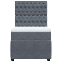 Giroletto a Molle con Materasso Grigio Scuro 100x200 cm Velluto