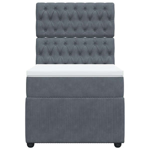 Giroletto a Molle con Materasso Grigio Scuro 100x200 cm Velluto