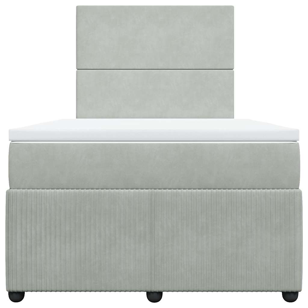 Giroletto a Molle con Materasso Grigio Chiaro 120x190cm Velluto 3294580