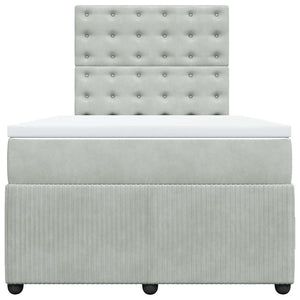 vidaXL Giroletto a Molle con Materasso Grigio Chiaro 120x190cm Velluto