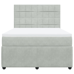 Giroletto a Molle con Materasso Grigio Chiaro 140x190cm Velluto 3294634