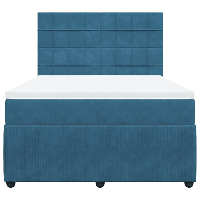 Giroletto a Molle con Materasso Blu 140x190 cm in Velluto 3294638