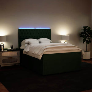 Giroletto a Molle con Materasso Verde Scuro 140x190 cm Velluto 3294643