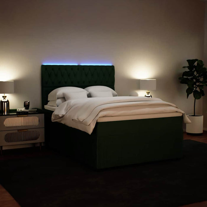 Giroletto a Molle con Materasso Verde Scuro 140x190 cm Velluto 3294643