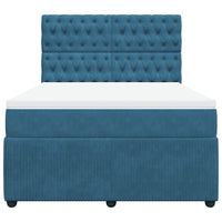 Giroletto a Molle con Materasso Blu 140x190 cm in Velluto 3294644