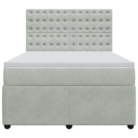 Giroletto a Molle con Materasso Grigio Chiaro 140x190cm Velluto 3294646