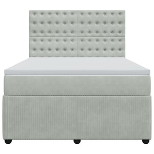 Giroletto a Molle con Materasso Grigio Chiaro 140x190cm Velluto 3294646