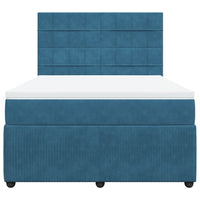 Giroletto a Molle con Materasso Blu 140x200 cm in Velluto 3294662