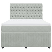 Giroletto a Molle con Materasso Grigio Chiaro 140x200cm Velluto 3294664