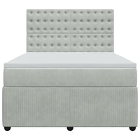 Giroletto a Molle con Materasso Grigio Chiaro 140x200cm Velluto 3294670