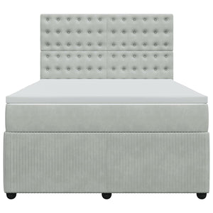 Giroletto a Molle con Materasso Grigio Chiaro 140x200cm Velluto 3294670