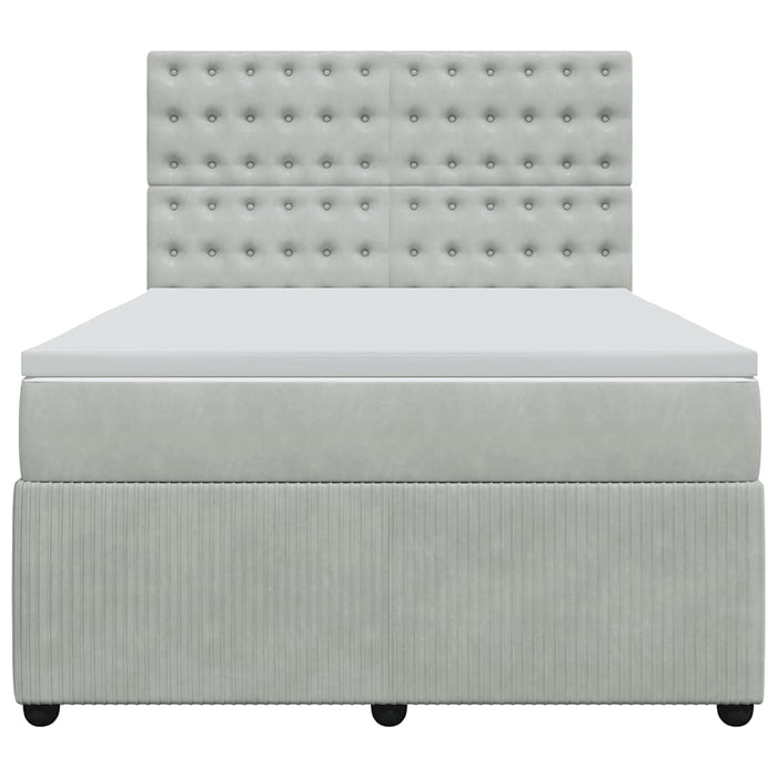 Giroletto a Molle con Materasso Grigio Chiaro 140x200cm Velluto 3294670