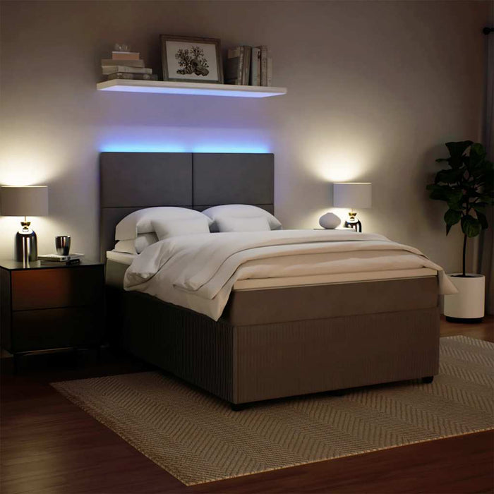 Giroletto a Molle con Materasso Grigio Chiaro 160x200cm Velluto 3294676