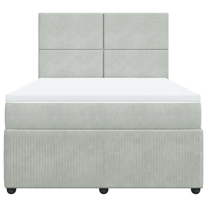 Giroletto a Molle con Materasso Grigio Chiaro 160x200cm Velluto 3294676