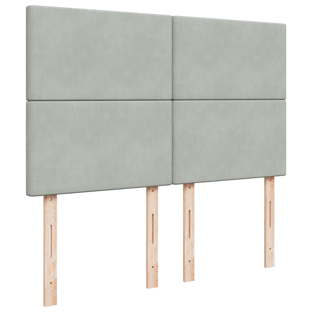 Giroletto a Molle con Materasso Grigio Chiaro 160x200cm Velluto 3294676