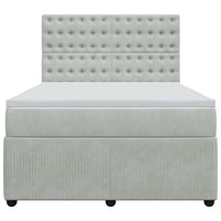 Giroletto a Molle con Materasso Grigio Chiaro 160x200cm Velluto 3294694