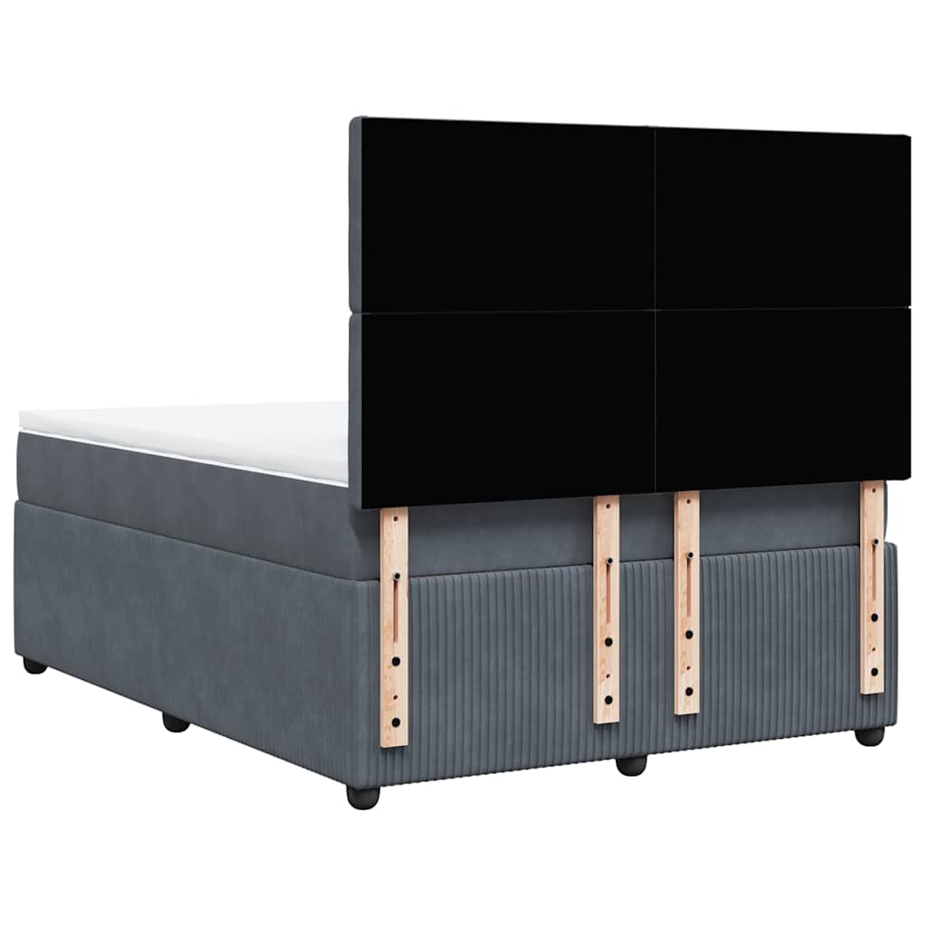 Giroletto a Molle con Materasso Grigio Scuro 160x200 cm Velluto 3294695