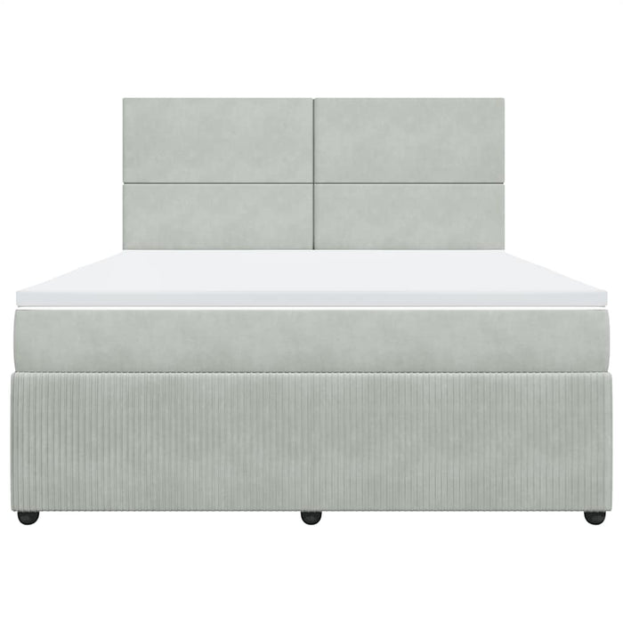 Giroletto a Molle con Materasso Grigio Chiaro 180x200cm Velluto 3294700