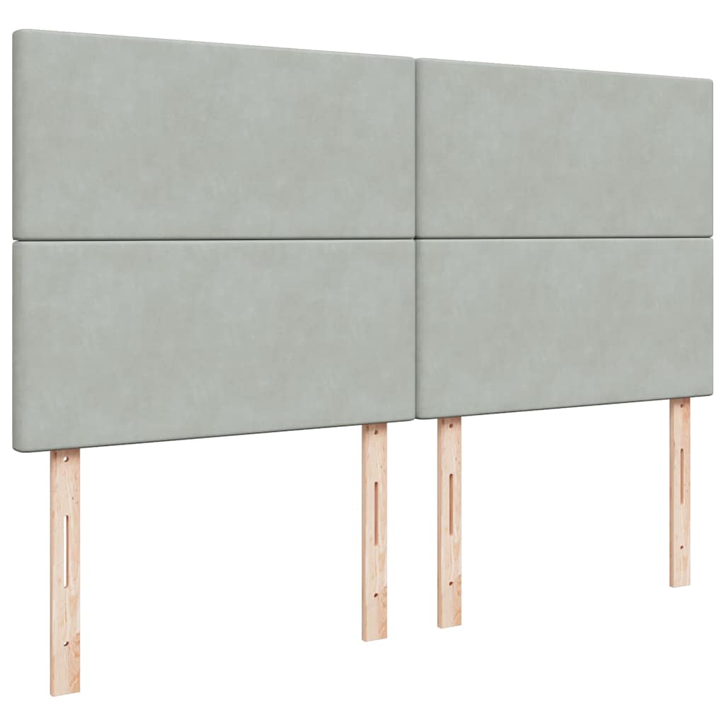 Giroletto a Molle con Materasso Grigio Chiaro 180x200cm Velluto 3294700