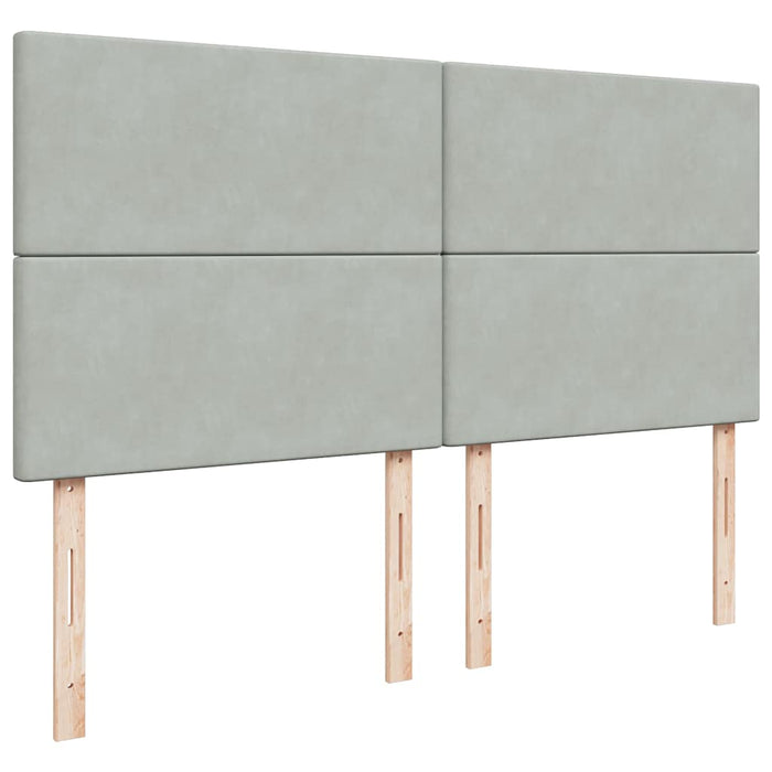 Giroletto a Molle con Materasso Grigio Chiaro 180x200cm Velluto 3294700