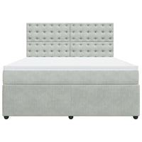 Giroletto a Molle con Materasso Grigio Chiaro 180x200cm Velluto 3294718