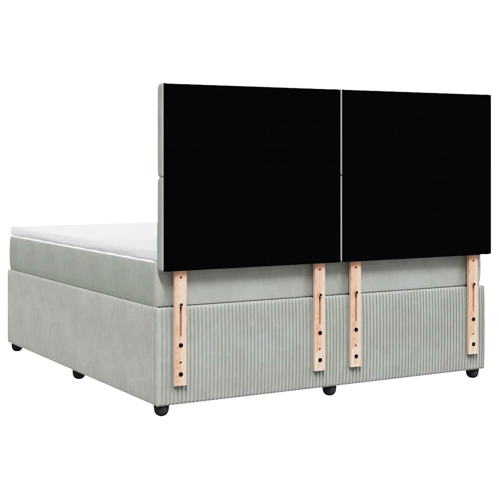 Giroletto a Molle con Materasso Grigio Chiaro 180x200cm Velluto 3294718