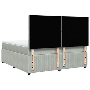 Giroletto a Molle con Materasso Grigio Chiaro 180x200cm Velluto 3294718